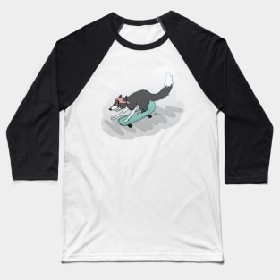 Cool collie skateboarding Baseball T-Shirt